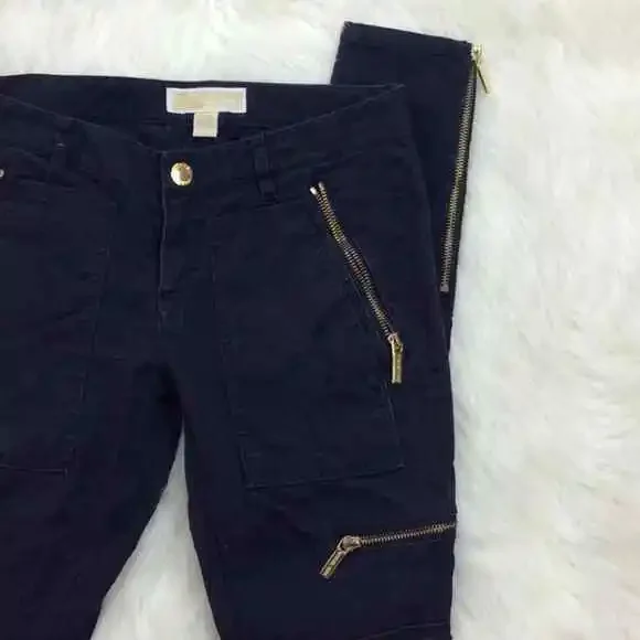 MICHAEL KORS Korda skinny moto‎ zipper pants Women’s Size 0 - Picture 4 of 8
